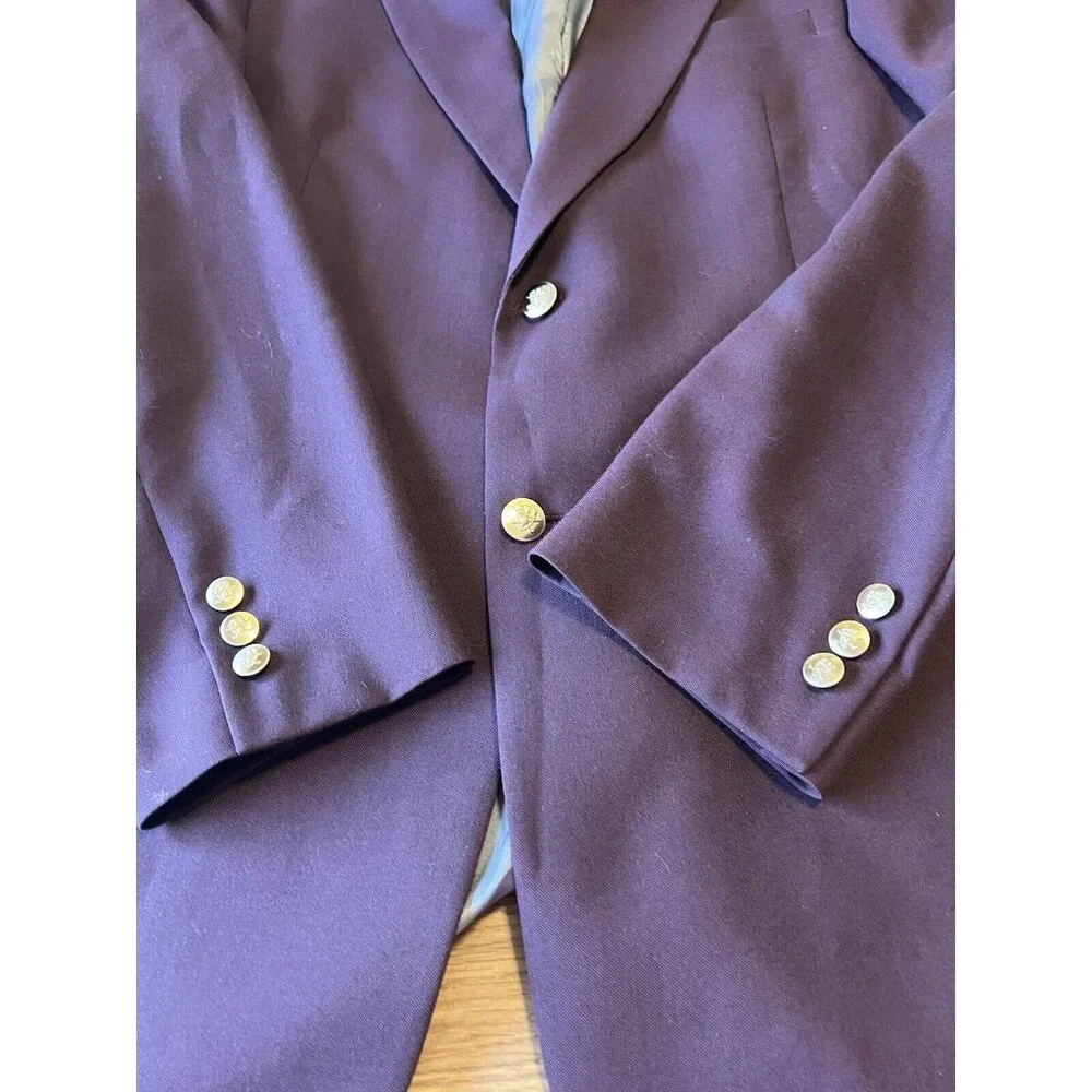 42L Jack Nicklaus Tournament Series Burgundy Gold Button Blazer‎ Made in USA